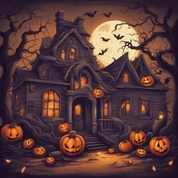 Background for an old school in Halloween style