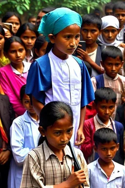 Opening shot: A noisy public place with a small and tense crowd gathered around Dr. Shumukh, a 10-year-old girl, a fierce and confident business leader