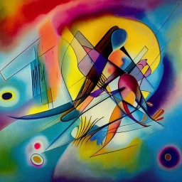 A beautiful angel in the style of Abstract Expressionism, complex, incomprehensible, fantasy, magical, three-dimensional, voluminous, symmetrical, artistic, 4K, 8K, Wassily Kandinsky, Paul Kole, Franz Mark