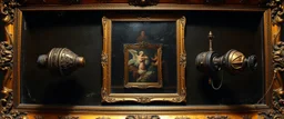 pin hole cam, master oil painting by Rembrandt, a mirror that controls