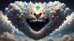 hypercubic jeweled giant hurricane cloud with teeth in the ears paradox geometry