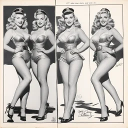 [mix Madonna and Britney's allures] Original pin-up pages by Jack Sparling from various issues of Monty Hall of the U.S. Marines, published by Toby Press, 1951-53.