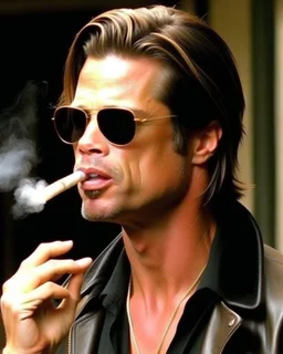 Brad Pitt smoking