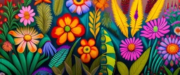 Mural of native flowers of Argentina, colores suaves