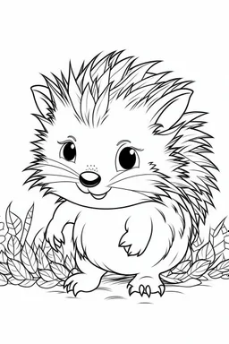 outline art for Hedgehog Piglet coloring pages with sitch, white background, Sketch style, full body, only use outline, toddlers style, clean line art, white background, no shadows and clear and well outlined.