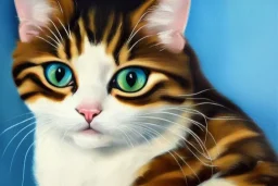 oil painting of a cute cat, hyperrealistic