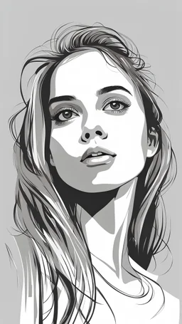 girl portrait, close up, vector art,