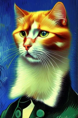 Portrait of a cat by Van Gogh