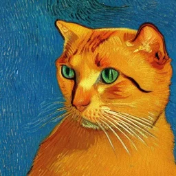 Portrait of a cat by Van Gogh