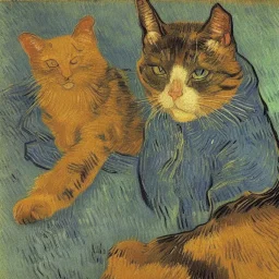 Portrait of a cat by Van Gogh