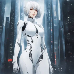 In the desolation of Tokyo-3, where skeletal skyscrapers scraped a perpetually overcast sky, Rei Ayanami moved with the quiet grace of a ghost. Her form, encased in the pristine white plugsuit, a symbol of purity in this world of decay, seemed an anomaly, a pale wisp amidst the omnipresent grime.