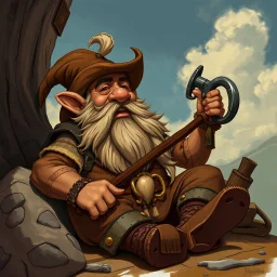 western dwarf bandit relaxing realistic art