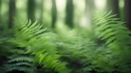 Fern leaf forest with blurred background