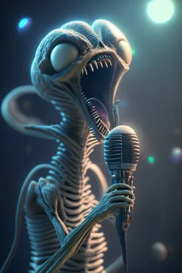Alien singing , HD, octane render, 8k resolution