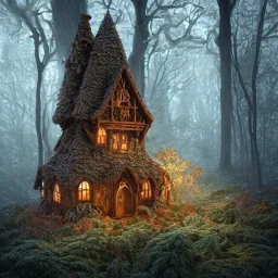 the most stunning, intricate witch house made of crushed rock candy, frosting, gingerbread, rainbow sprinkles, in a gloomy forest, high-quality, ultrafine-detail, 8k resolution, 3d octane render, digital art, detailed matte, close up, George Grie, Anne Dittman, Anne Stokes, Lisa Parker, Selina French