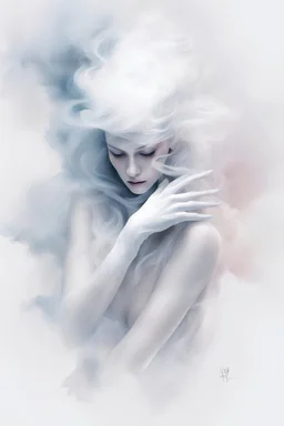 White smoke artistically takes the form of gloves by Ryohei Hase, Agnes Cecile, Raymond Swanland, Anne Bachelier, pastel smoky texture in hues of tranquility, an embodiment of minimalism with a stroke of simplicity, evoking serenity against a backdrop, white shimmering, fantasy art, backlit