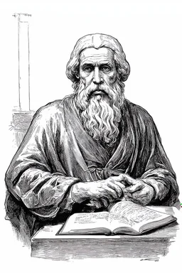 sketch black and white socrates studying in the republic