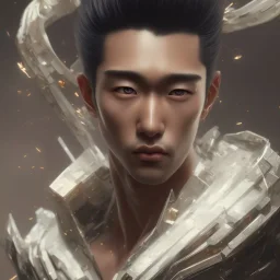 a Photorealistic dramatic hyperrealistic japanese man, anime, yusuke urameshi face, black hair, by WLOP,Artgerm,Greg Rutkowski,Alphonse Mucha, Beautiful dynamic,shadows,Artstation,concept design art,Octane render,8K