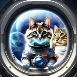 hyper-realistic astronaut surprised to see a cat inside spaceship window, 8k resolution, high-quality, fine-detail, detailed matte, intricate, 3D octane render, illustration, digital art, brian froud, howard lyon, anna dittman, greg rutowski,