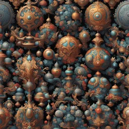 multi object ornamental wallpaper