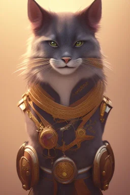 award winning portrait of a male anthropomorphic cat long black hair. character design by cory loftis, fenghua zhong, ryohei hase, ruan jia , unreal engine 5, artistic lighting, highly detailed, photorealistic, fantasy,