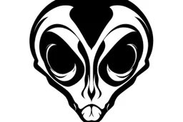 alien head clip art stencil black on white