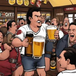 "Where's those titties I like so well, 'n my goddamn beer!" Is what I started to yell, then I heard this noise Like a crunchin' twig, 'n up jumped the Devil He's about this big