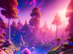 colorful crystal cosmic and galactic ambiance underground hill sky rocks sunny trees pools surreal, full of details, smooth, bright sunshine，soft light atmosphere, light effect，vaporwave colorful, concept art, smooth, extremely sharp detail, finely tuned detail, ultra high definition, 8 k, unreal engine 5, ultra sharp focus