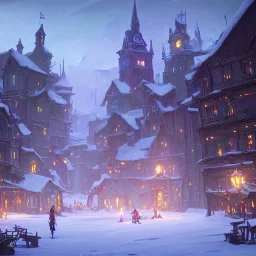 Α magical town for warlocks and witches during Christmas