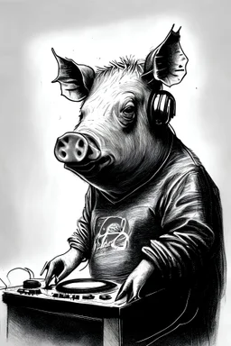 Dibujo de un cerdo dj