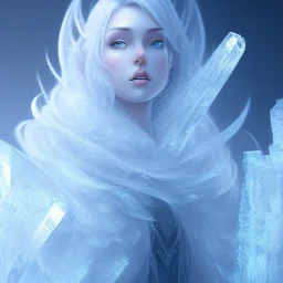 ice kingdom digital painting,a crystal - clear ice, majestic, ice fractal, Fantasy, Illustration,Character Design, magician