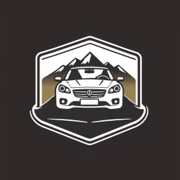 logo for a shop that repairs automobiles, installs tires and does oil changes, but doesn't show an automobile inside a shield shape, in the style of national parks stickers