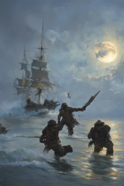 scavengers looking for the remaining carcusses , full moon sppoky