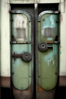 metal door with two heyholes