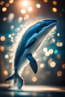 furry dolphin, bokeh, downlight, prize winning, depth of field, in the style of ivo caprino, backlight, aura