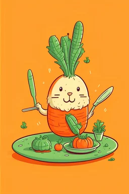 Carrot makes dinner