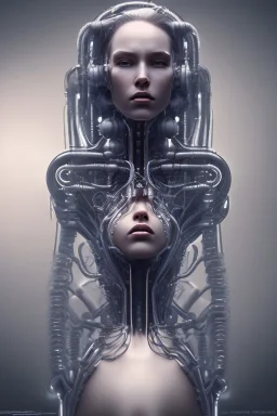 cyberpunk, head, women, portrai, open mouth, perfect skin, tron, cyborg , perfekt, real, dream, hr giger