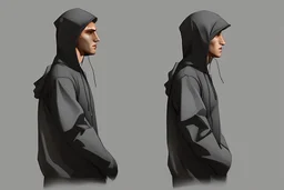 Modern man in a bot wearing hoodie by Andrea del Sarto