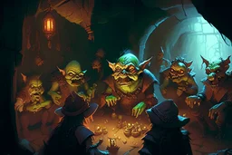 A dungeon full of goblins staring at a dnd party