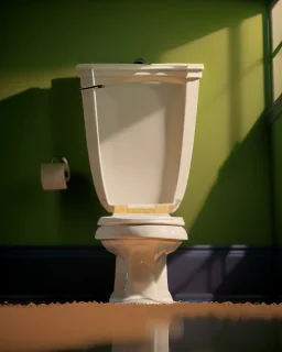 Toilet scene, donald trump sitting with his pants down and defecating, realistic image, Tarantino style, concept art, smooth, unreal engine 5, god lights, ray tracing, RTX, lumen lighting, ultra detail, volumetric lighting, 3d.