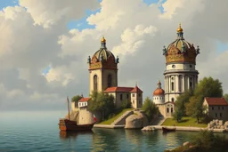 french crown jewlells on central bankers head Again style of monet