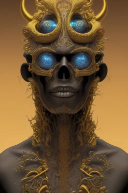 black male African alien, cracks in the voodoo head, wicked, Asian eyes, crown, blood, 8k, finely detailed, photo realistic, Boris Vallejo style turquoise skull head gold dragon space alien rain skeleton gold tooth silver helmet silver space suit spaceships