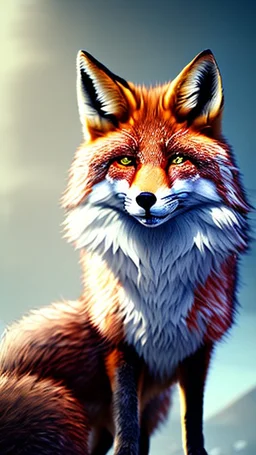 feral, White fur, Werewolf, Red eyes, character, full body portrait, expert, insanely detailed, 4k resolution, cinematic smooth, intricate detail, fluffy, award wining portrait, anthropomorphic, fox, werefox