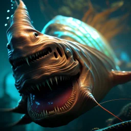 fluid ink angler fish creature, unreal engine 5, 8k resolution, photorealistic, ultra detailed