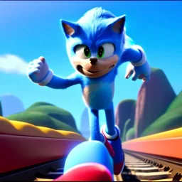 sonic races the train