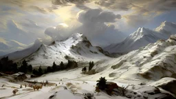 snowfall in mountains by rubens