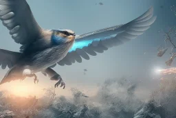 full length clean art NFT, soft lighting, soft pastel gradients, high definition, blender 3d cinematic lights extreme details fibonaci sharp bird