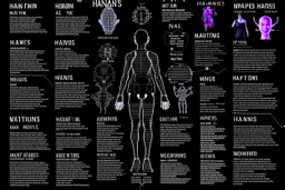 infographic about humans behavior, made by alien, black grainy background, several strange gliphs, few text with big characters