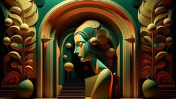 Surrealism Art Deco 3d Rendering