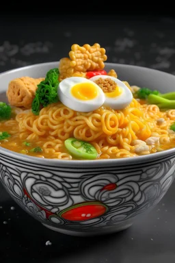 Ramen and cereal mixed